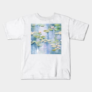 Monet Style Water Lilies 18 Kids T-Shirt